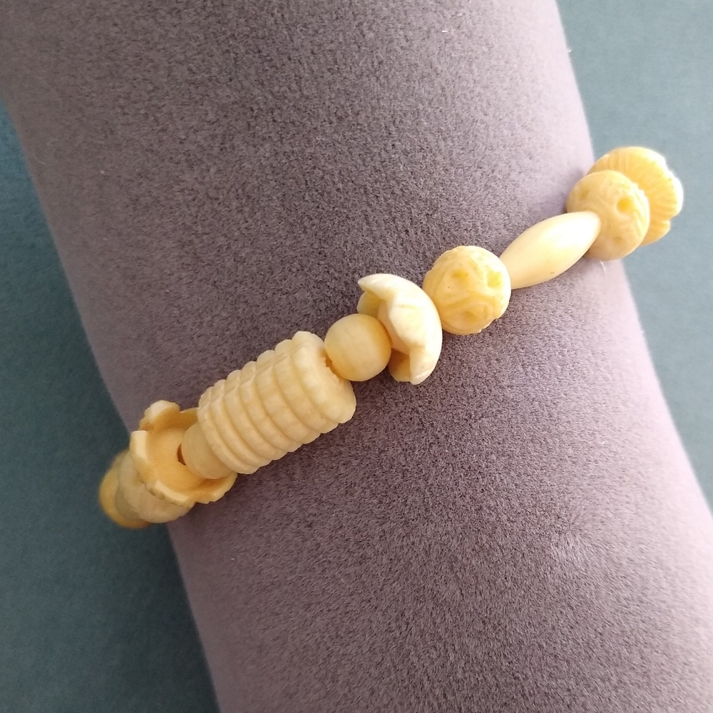 Carved Bead Bracelet